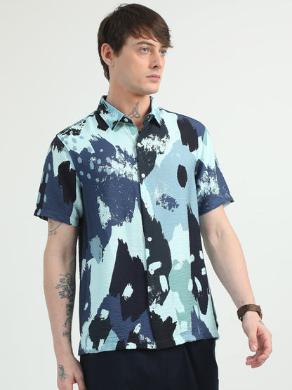 Blue Ambience Printed Shirt