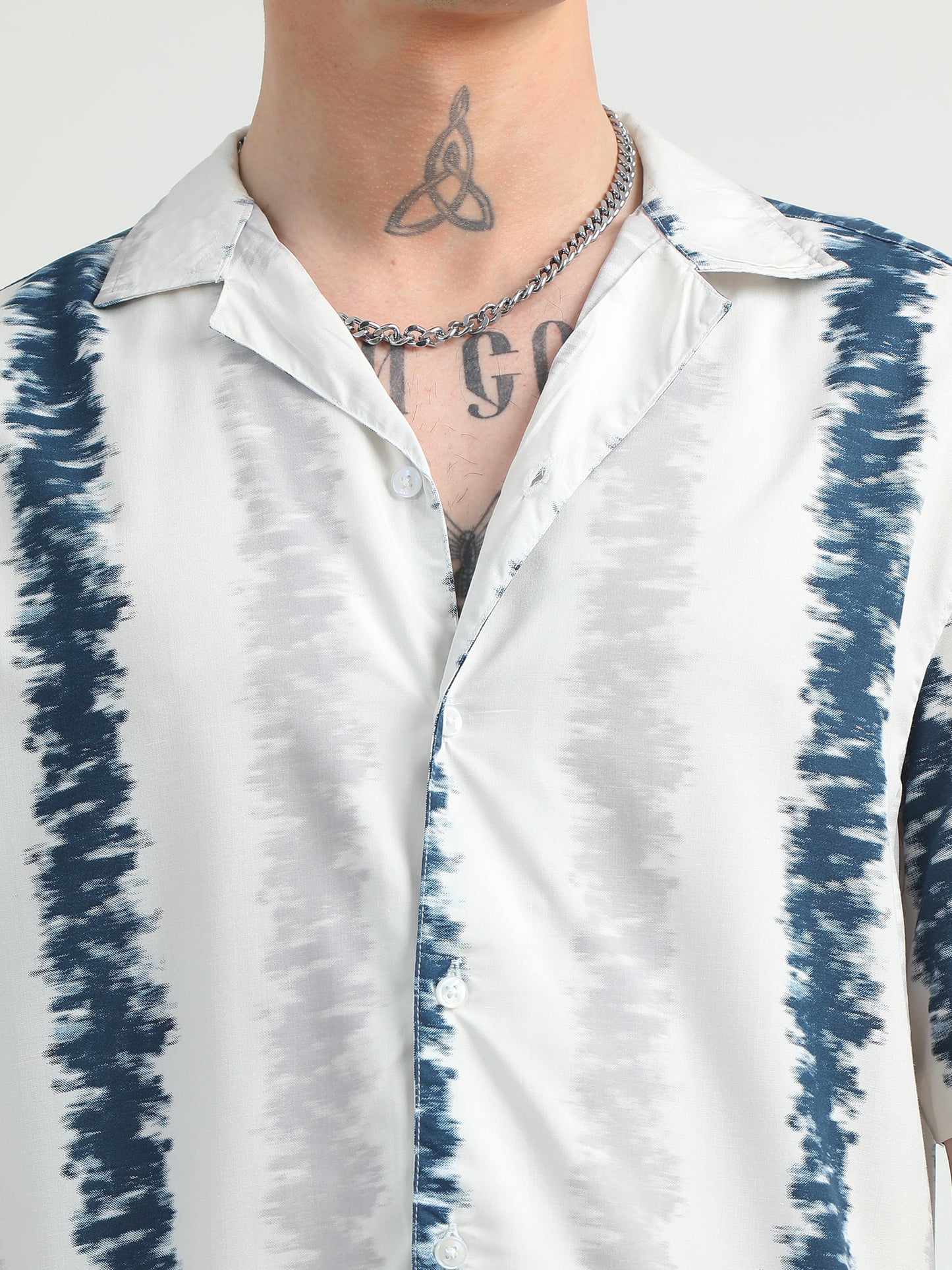 White Faded Printed Shirt