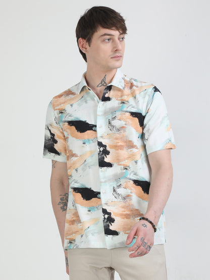 Colorsplasher White Printed Shirt