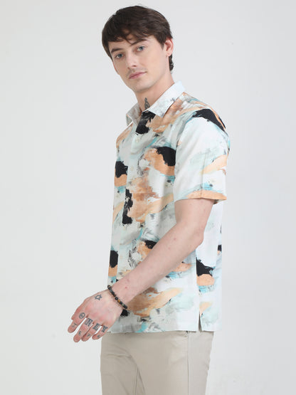 Colorsplasher White Printed Shirt