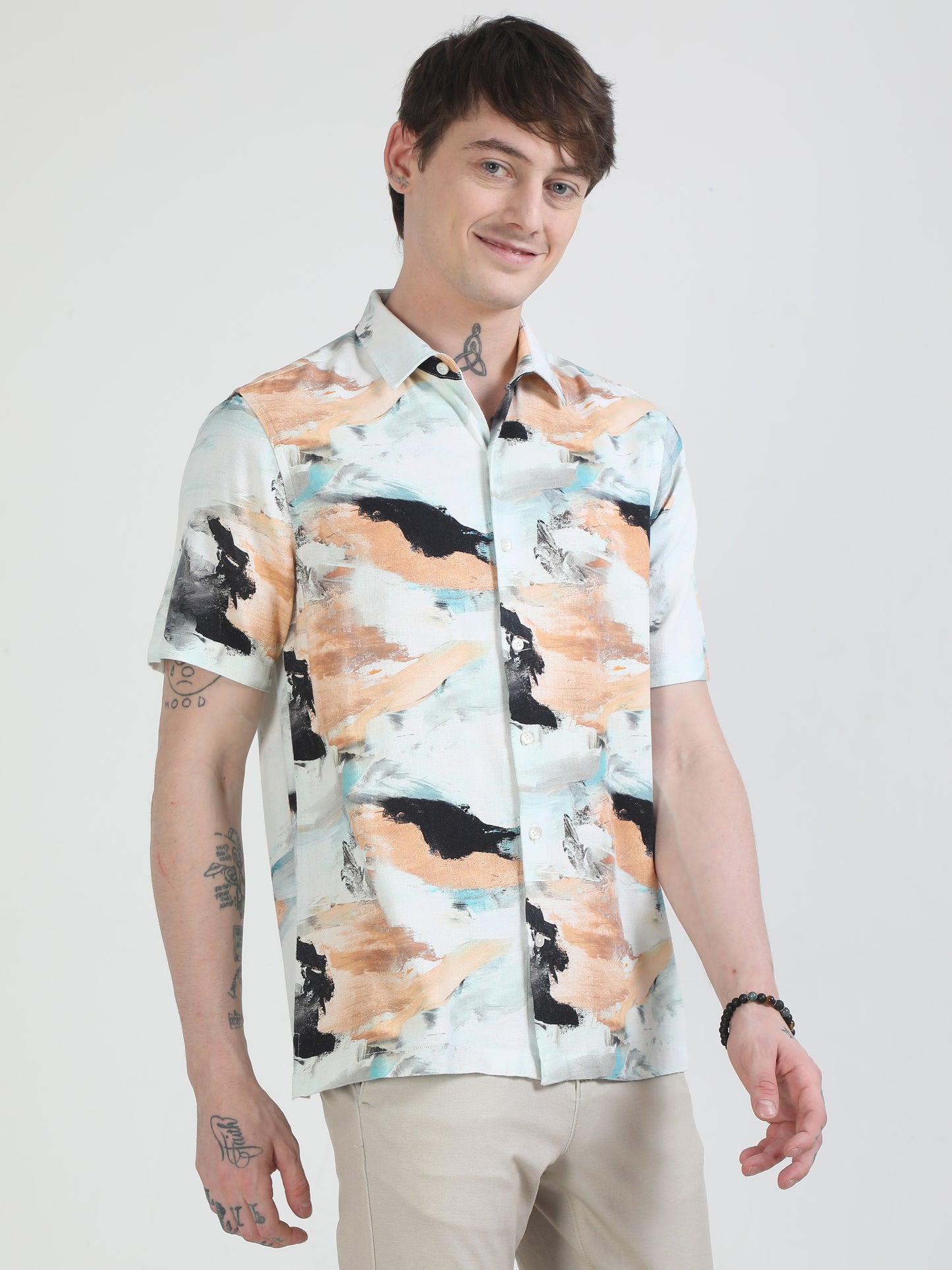 Colorsplasher White Printed Shirt