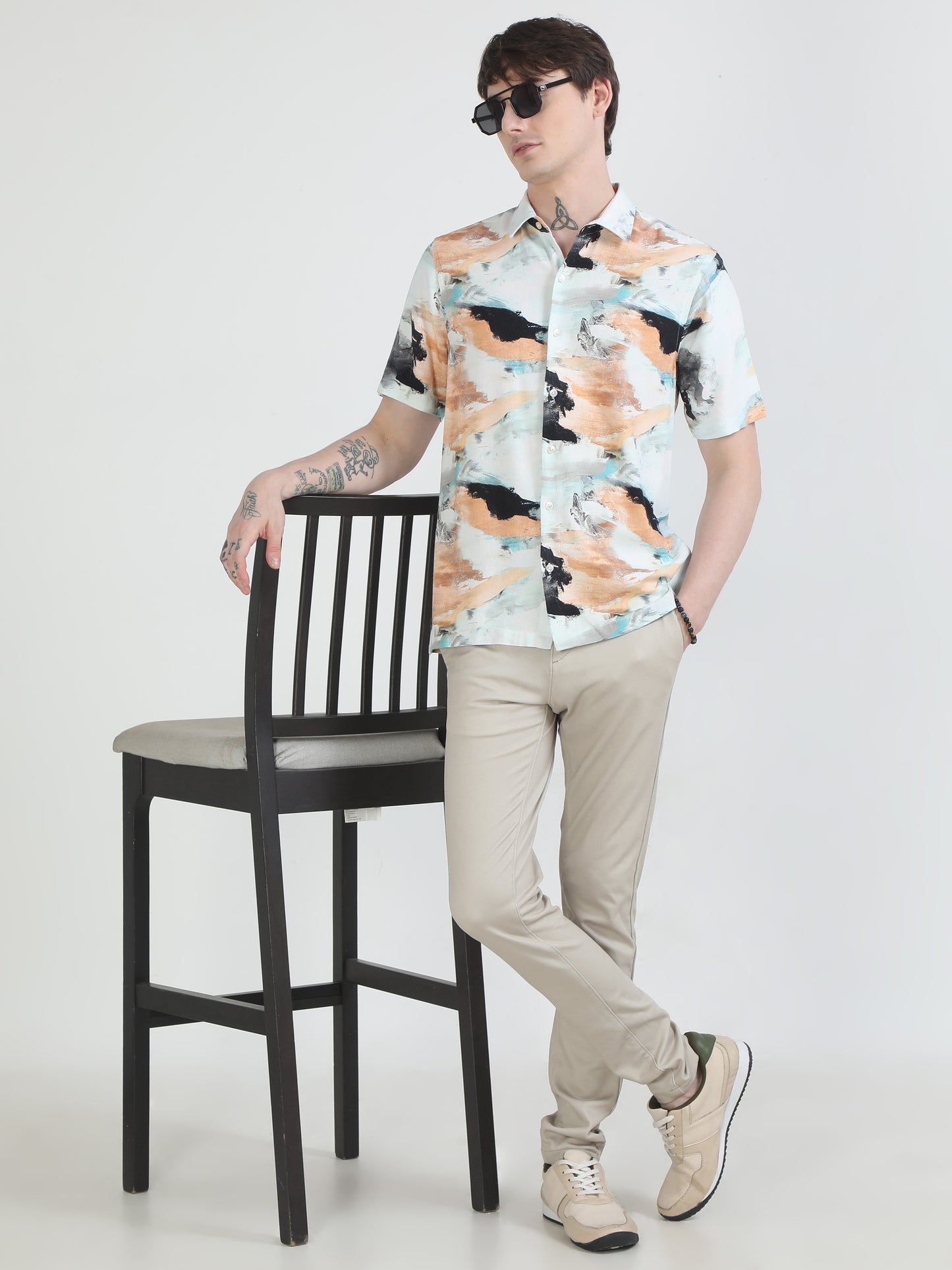 Colorsplasher White Printed Shirt