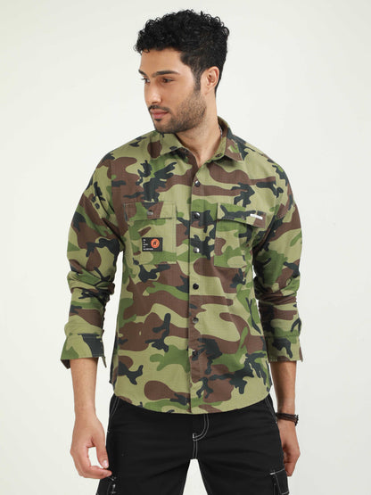 Dark Green Camouflage Shirt