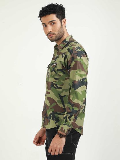 Dark Green Camouflage Shirt