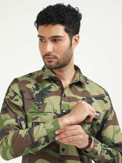 Dark Green Camouflage Shirt