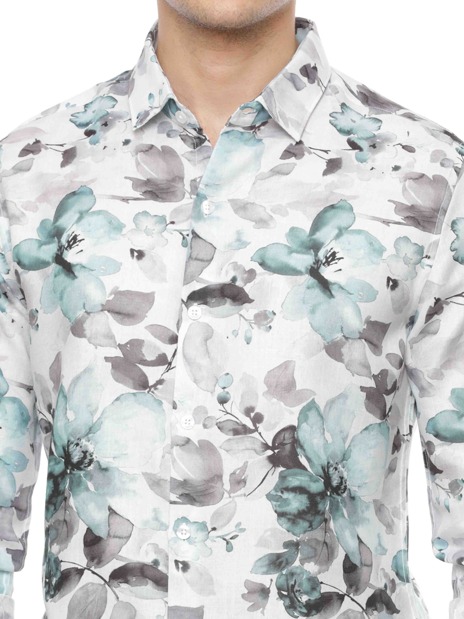 Pink Watercolor Floral Printed Shirt