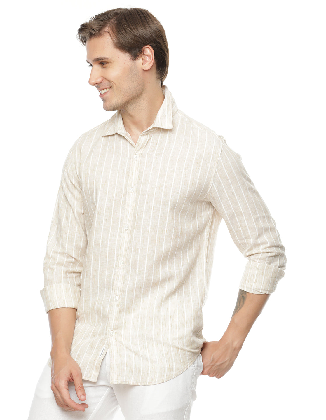 Ivory Stripes Shirt for Men 