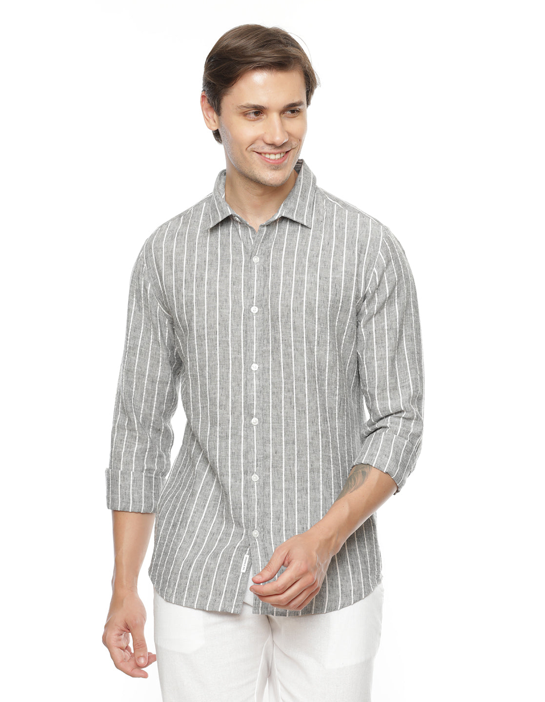 Grey Stripes Shirt for Men 