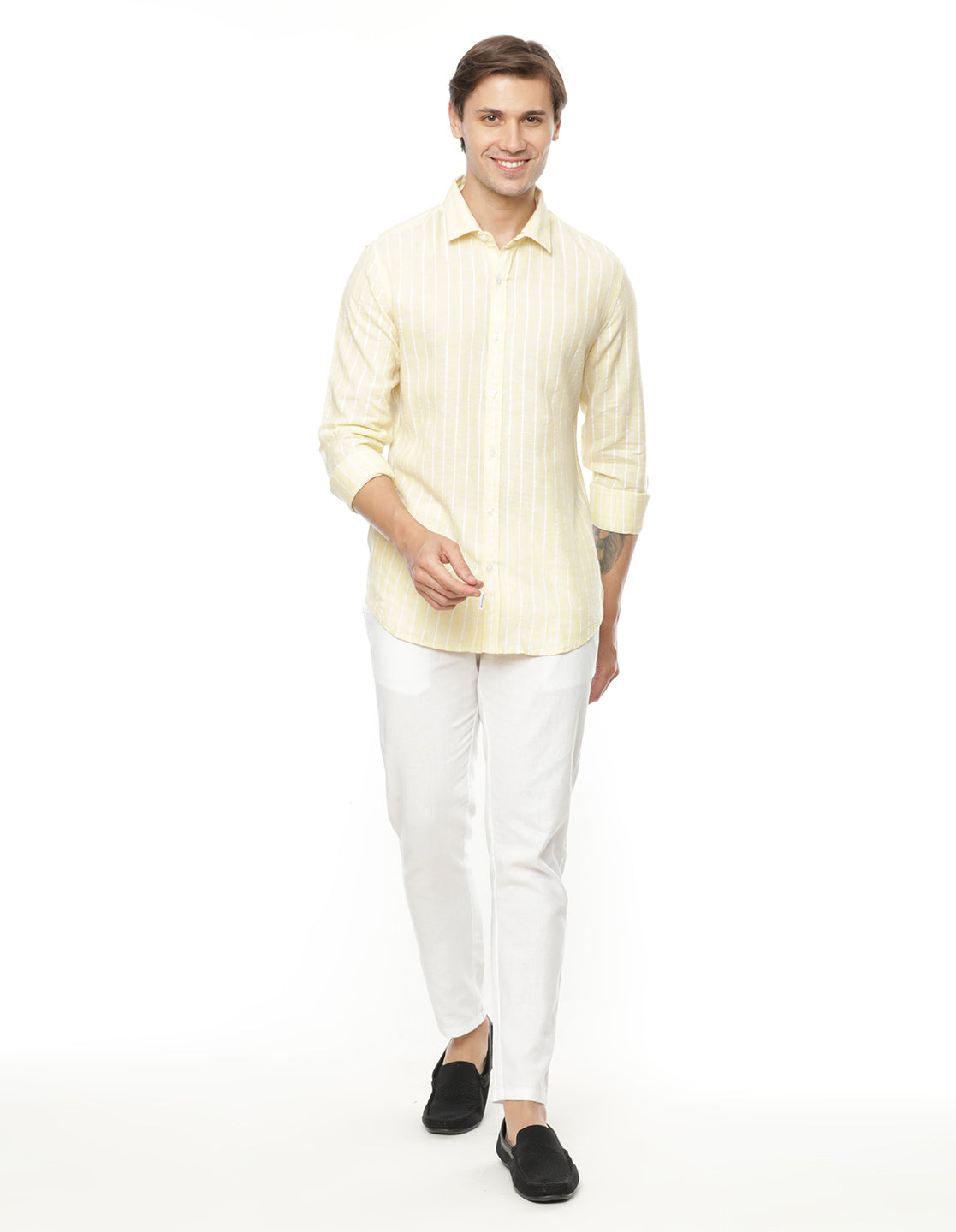 Yellow Stripes Shirt for Men