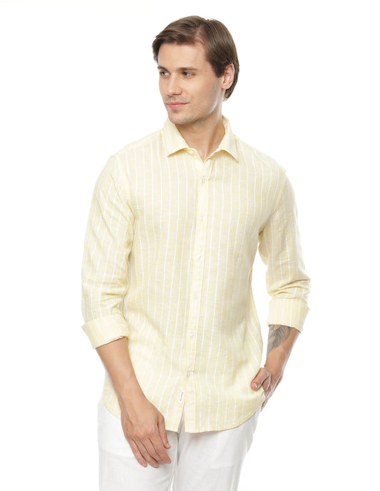 Yellow Stripes Shirt for Men 