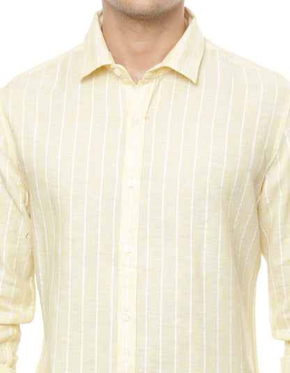 Yellow Stripes Shirt for Men