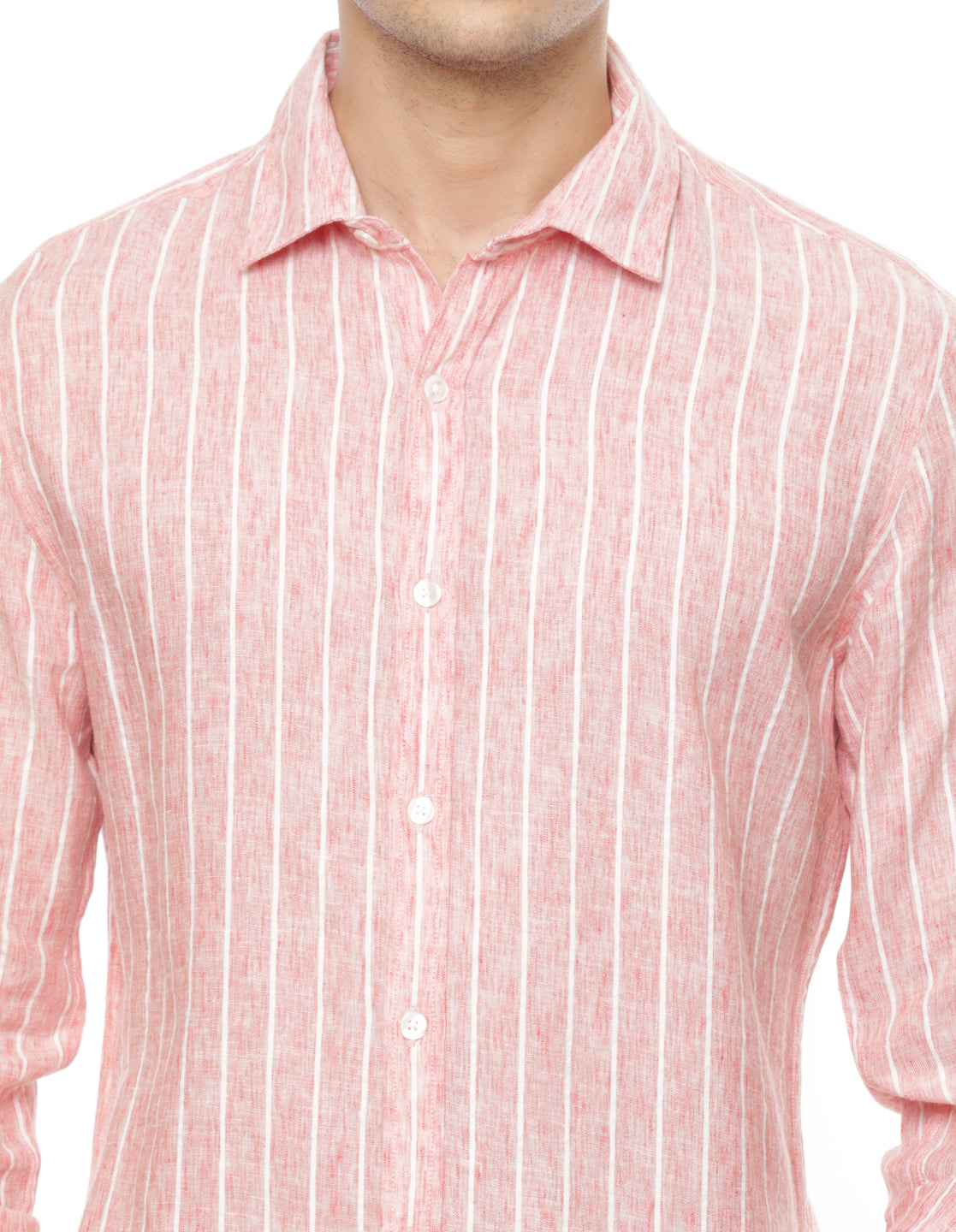 Bubble Gum Pink Stripes Shirt for Men