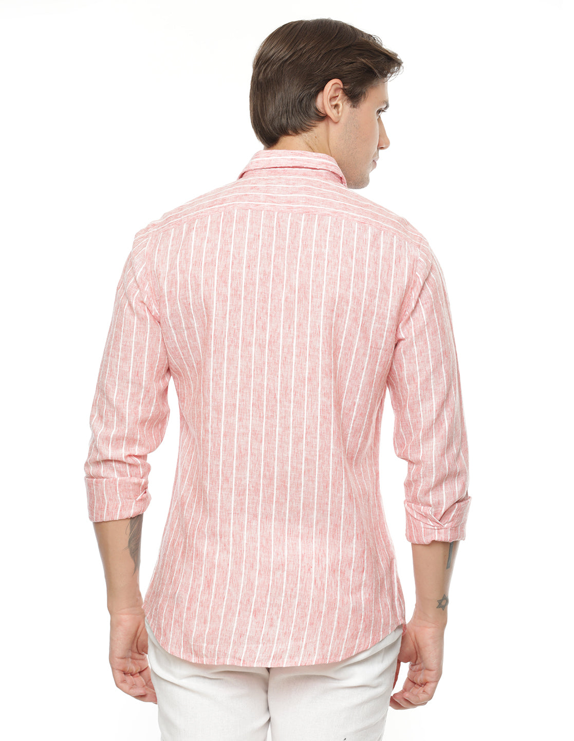 Bubble Gum Pink Stripes Shirt for Men