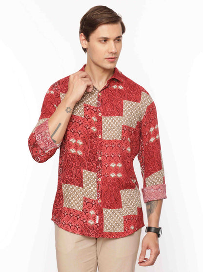 Red Printed Shirt