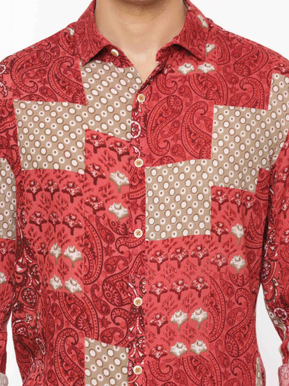 Red Printed Shirt