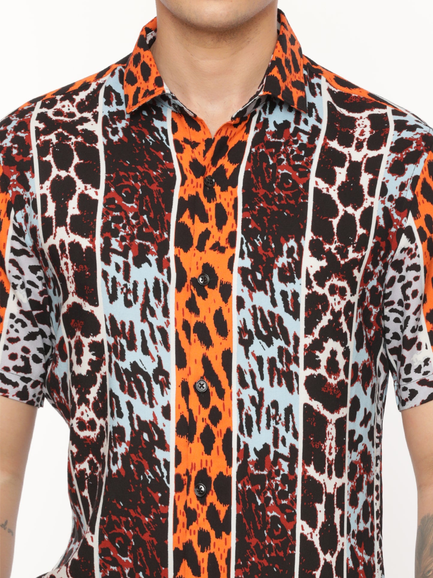 Maroon Animal Print Shirt for Men 