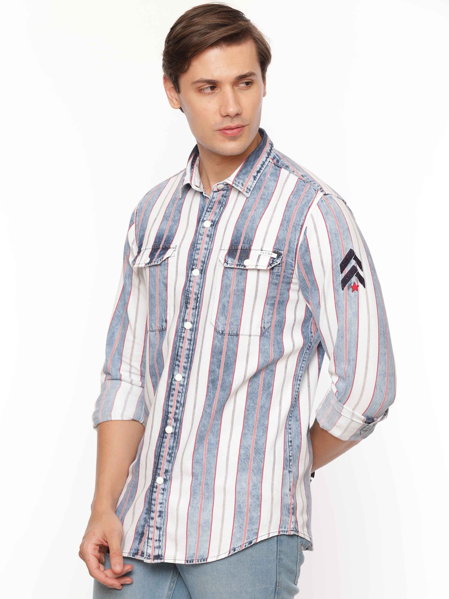 Dull Blue Striped Shirt