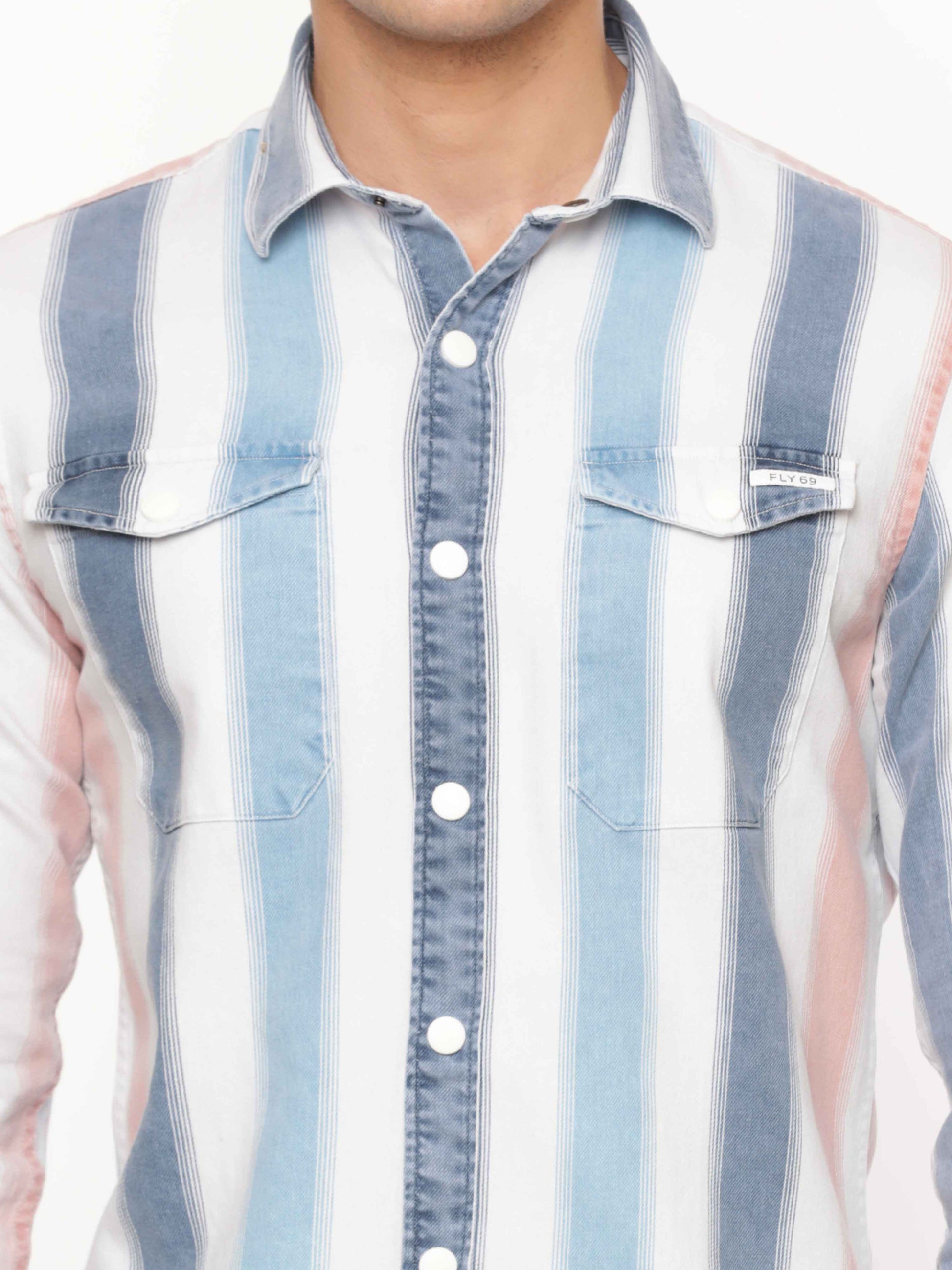 Multi Pastel Color Stripe Shirt