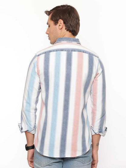 Multi Pastel Color Stripe Shirt