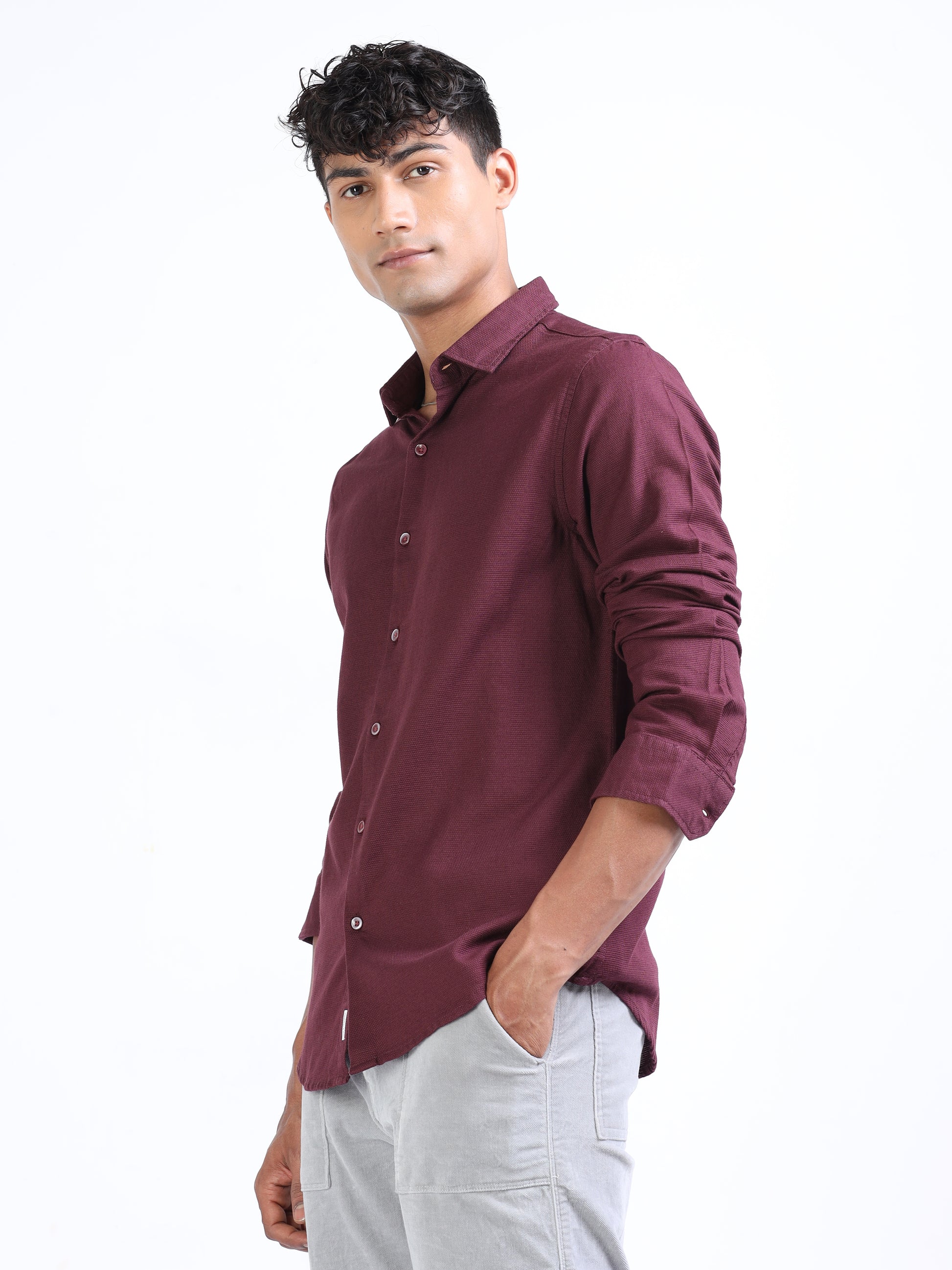 Tosca Cotton Dobby Solid Shirt for Men 