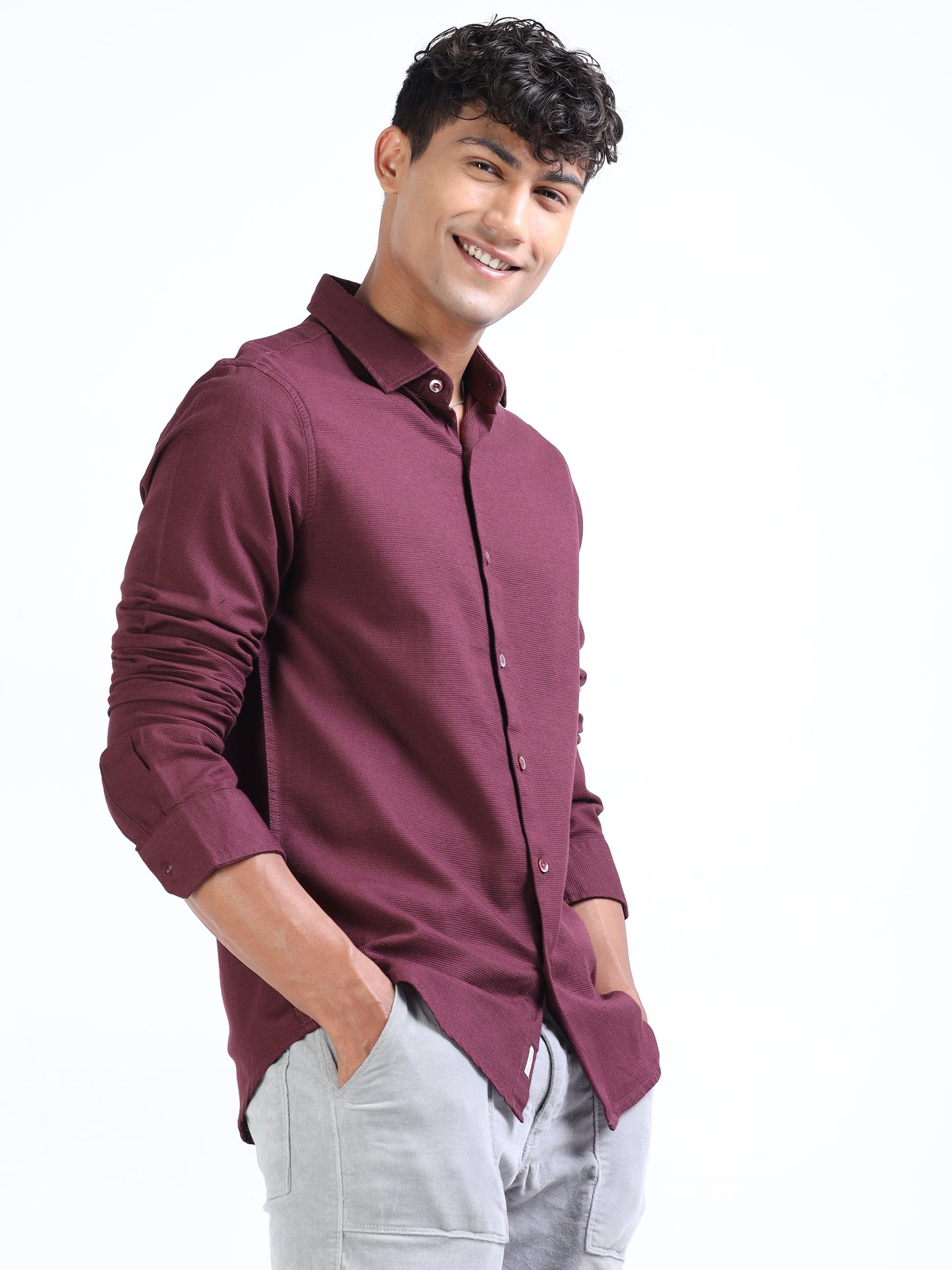 Tosca Cotton Dobby Solid Shirt for Men 