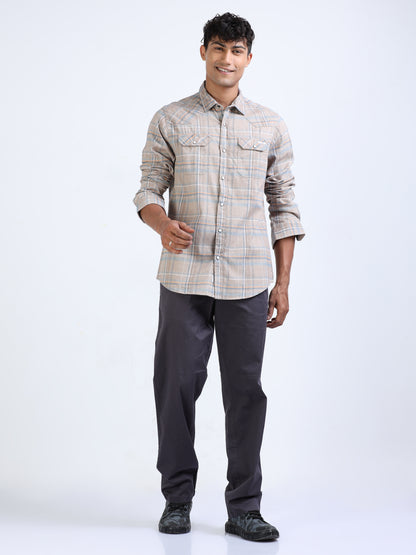 Pale Slate Corduroy Shirt for Men 