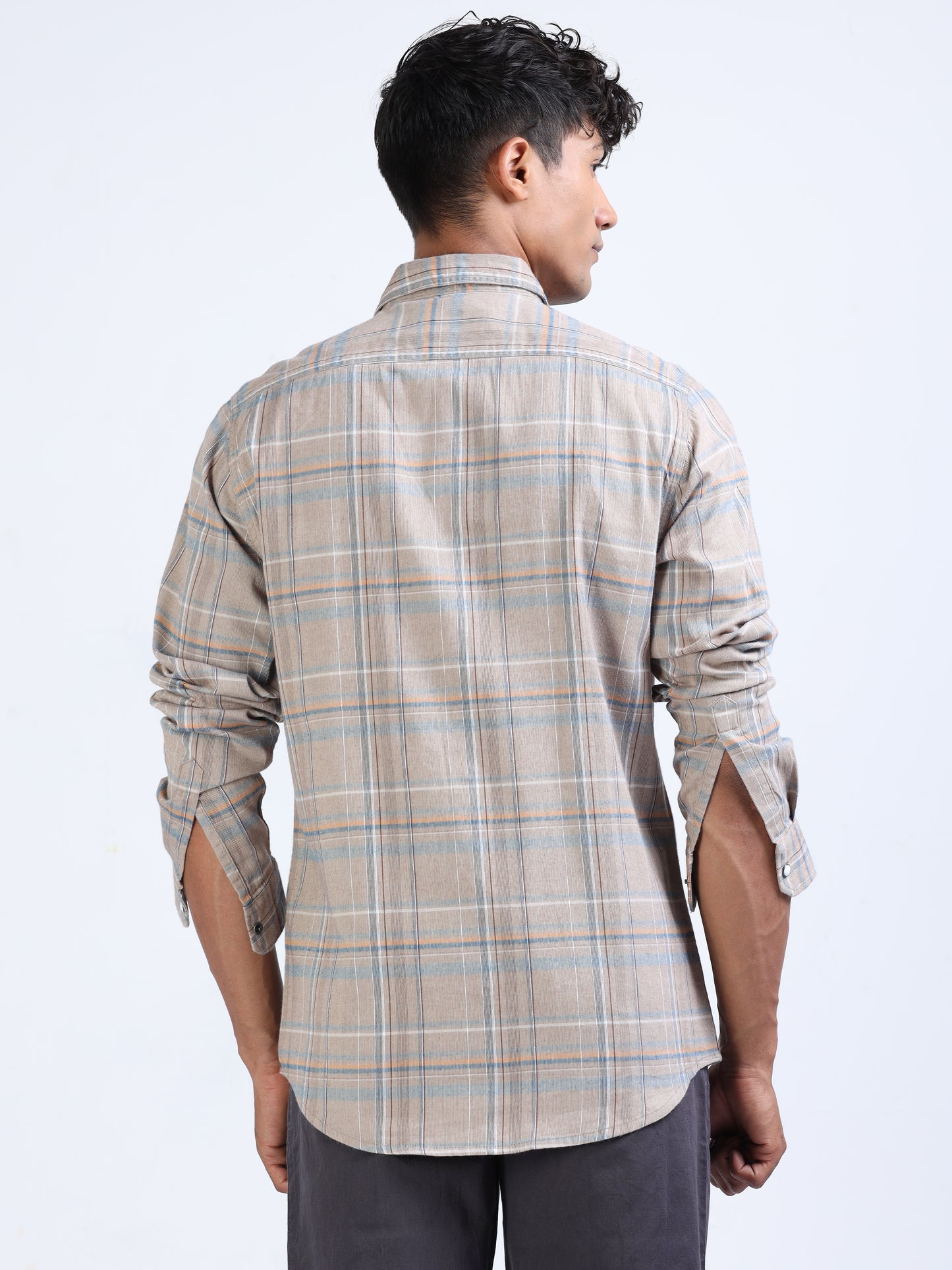 Pale Slate Corduroy Shirt for Men 