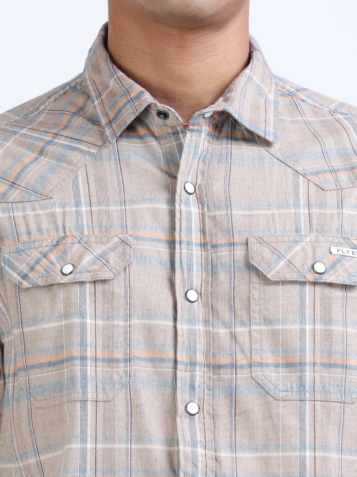 Pale Slate Corduroy Shirt for Men 