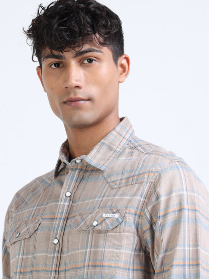 Pale Slate Corduroy Shirt for Men 