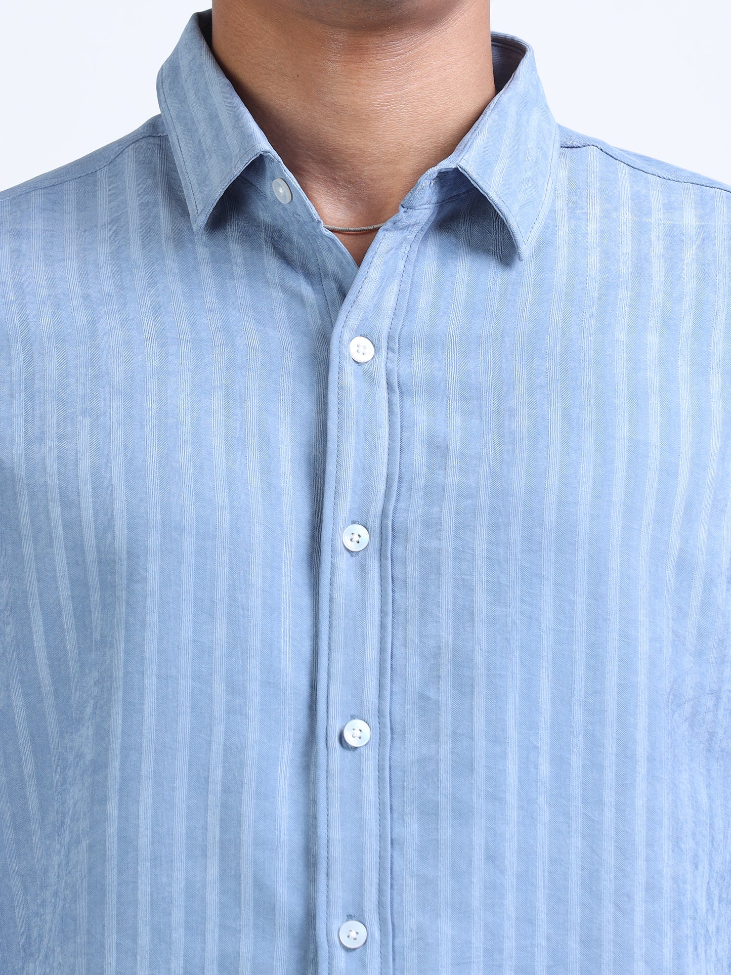 Polo Blue Blend Suede Stripe Shirt for Men