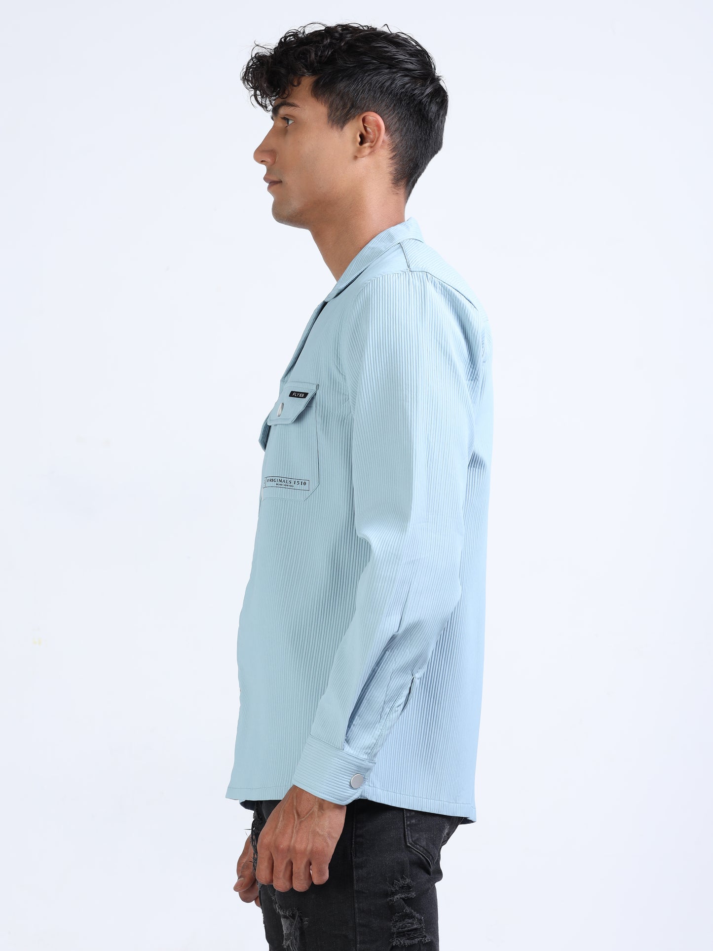 Spindle Cuban Collar Overshirt for Men 