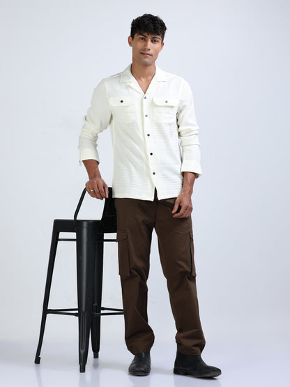 Mystic Double Pocket Textured Shirt for Men 