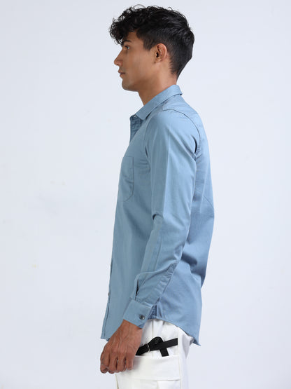 Glacier Twill Cotton Shirt for Men