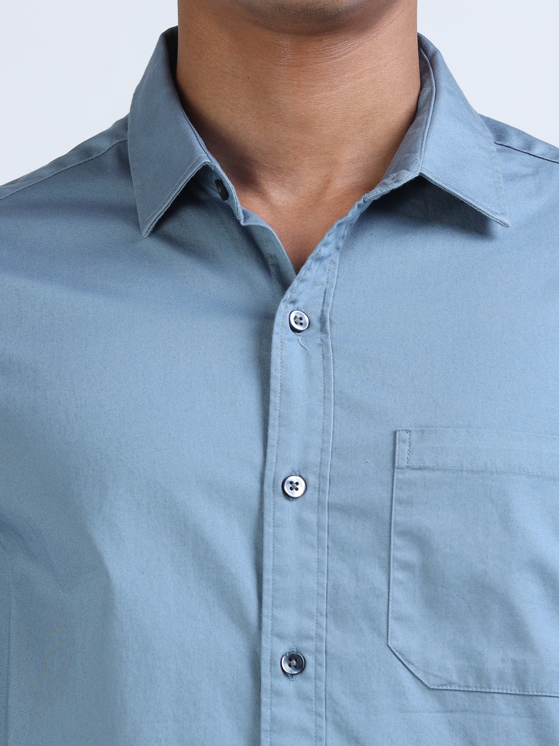 Glacier Twill Cotton Shirt for Men