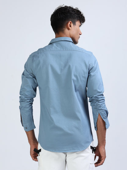 Glacier Twill Cotton Shirt for Men