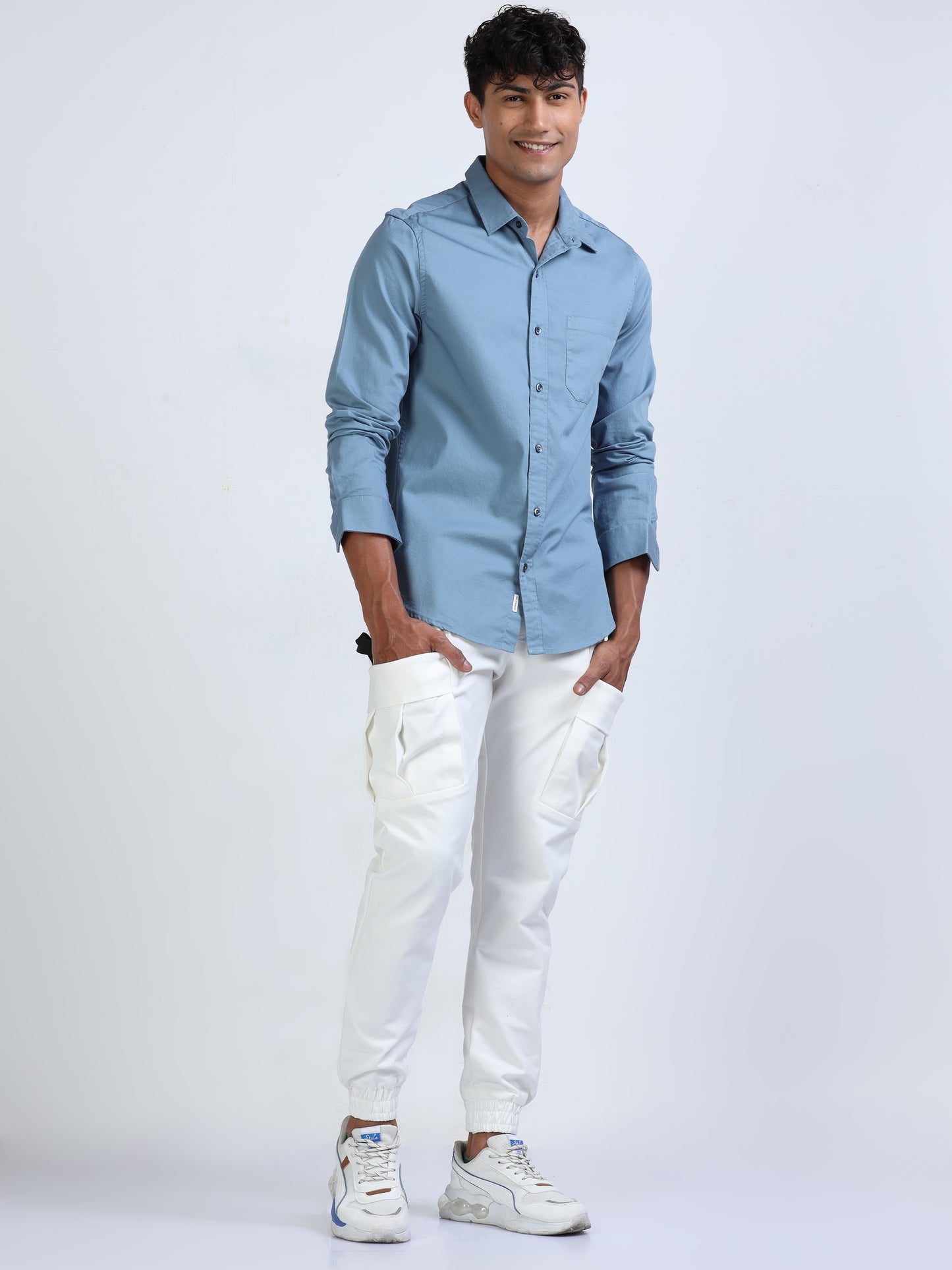 Glacier Twill Cotton Shirt for Men