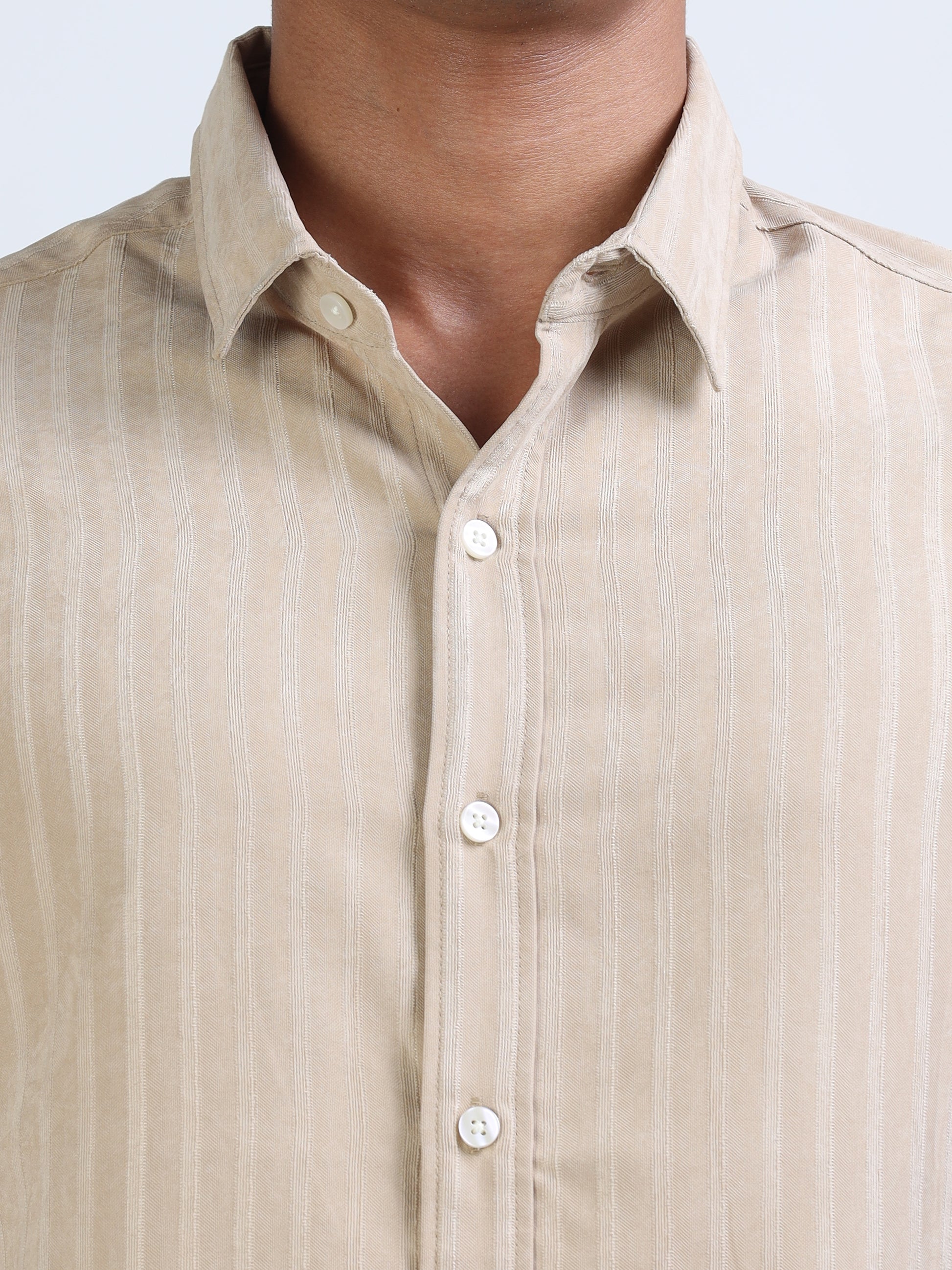 Swirl Blend Suede Stripe Shirt for Men 