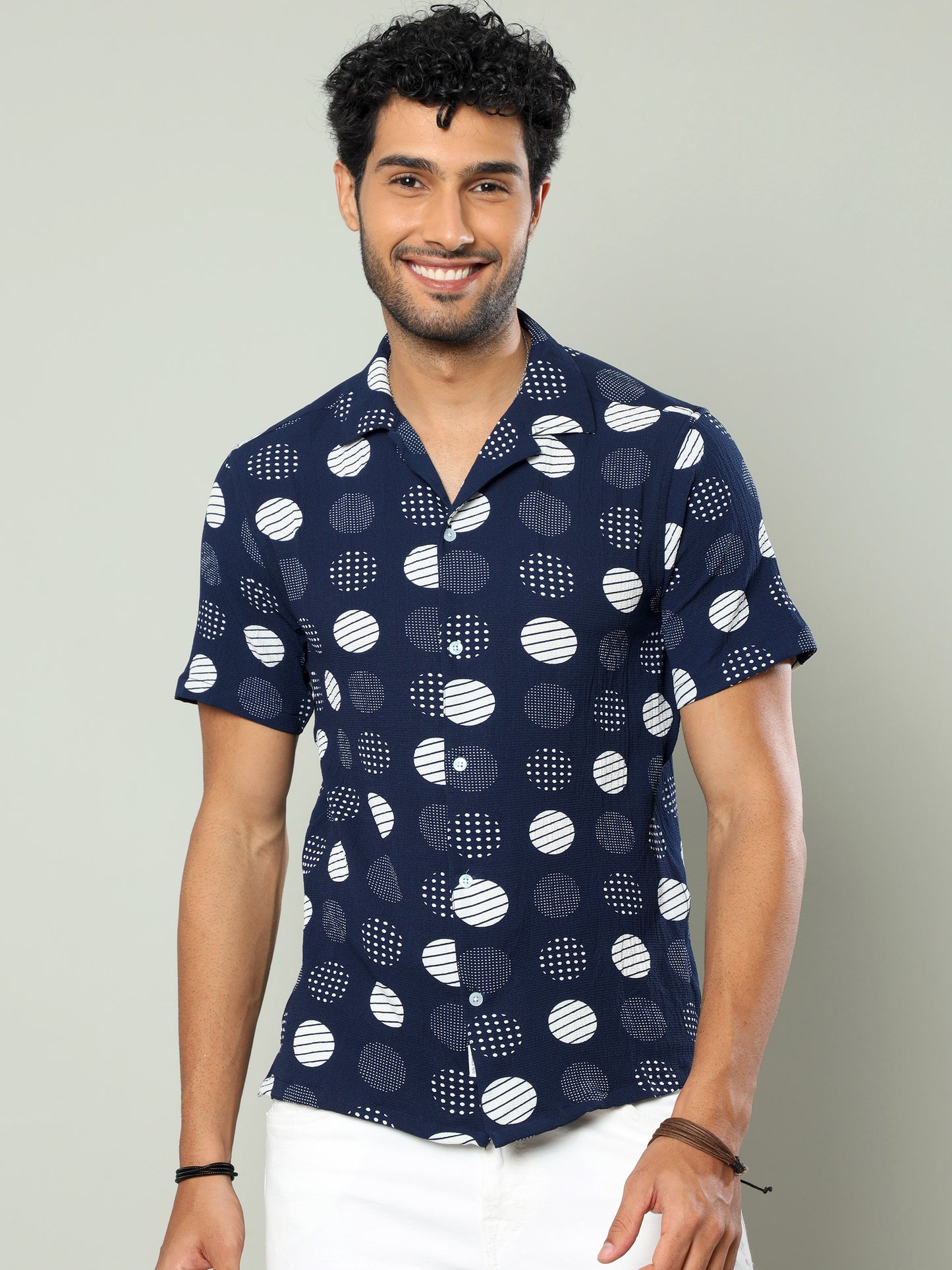 Navy Blue Popcorn Shirt