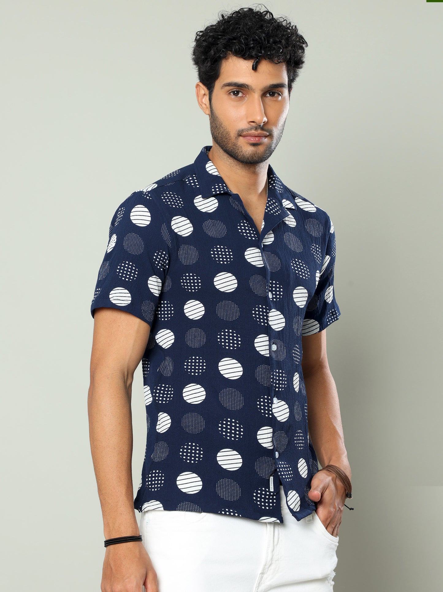 Navy Blue Popcorn Shirt