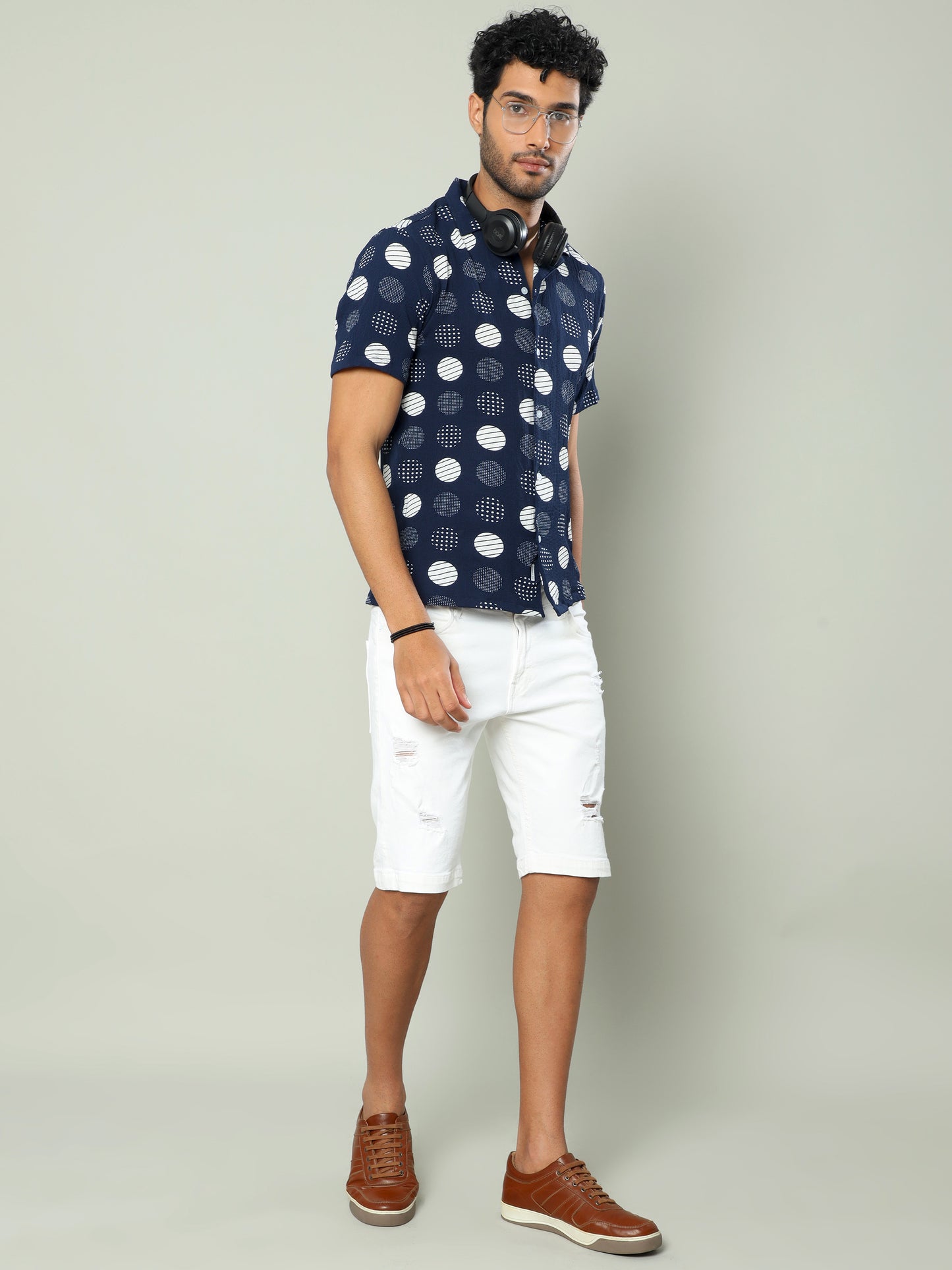 Navy Blue Popcorn Shirt