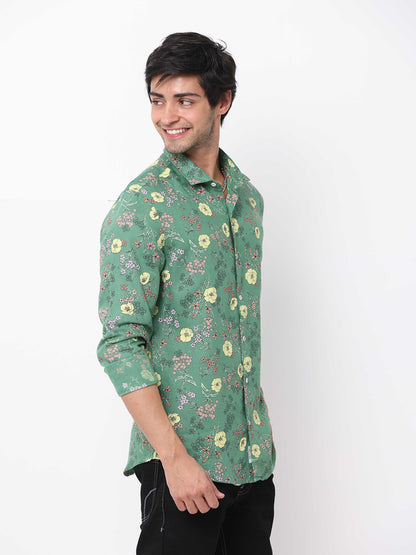 Floral Printed Spanish Green Shirt