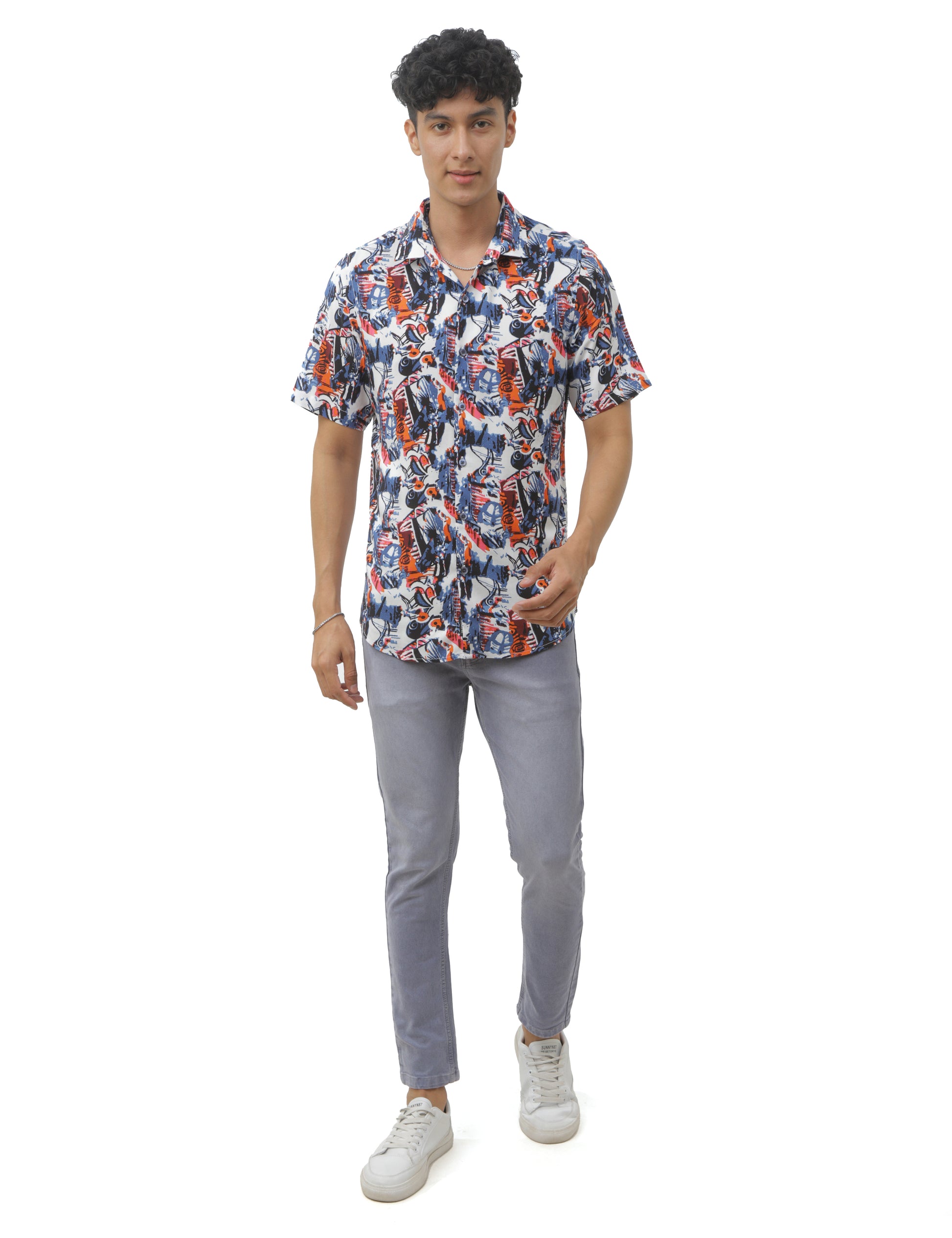 Blue Printed Shirt for Men 