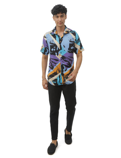 Purple Printed Shirt for Men 