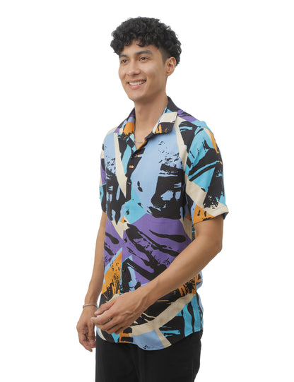 Purple Printed Shirt for Men 