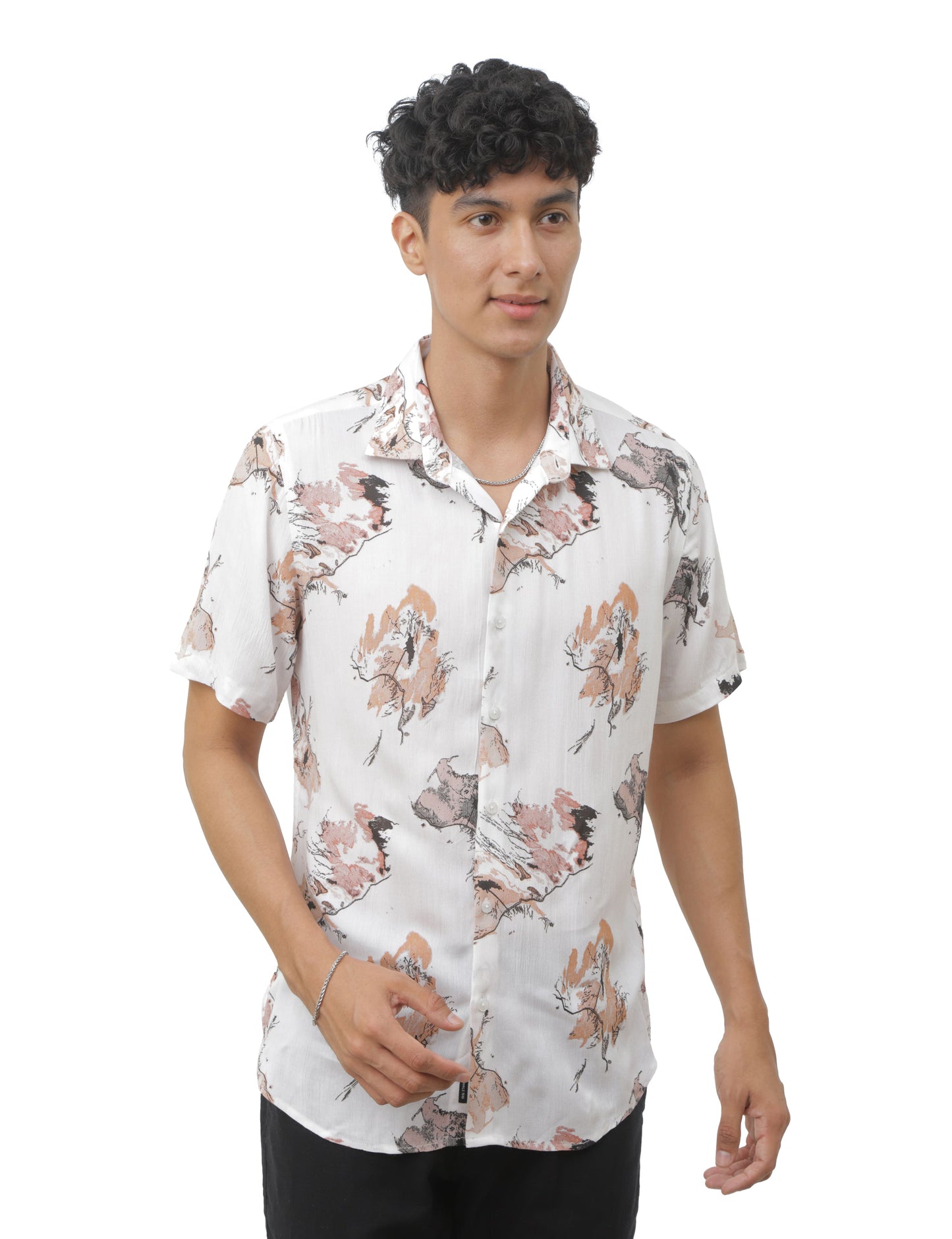 Orange Printed Shirt for Men 