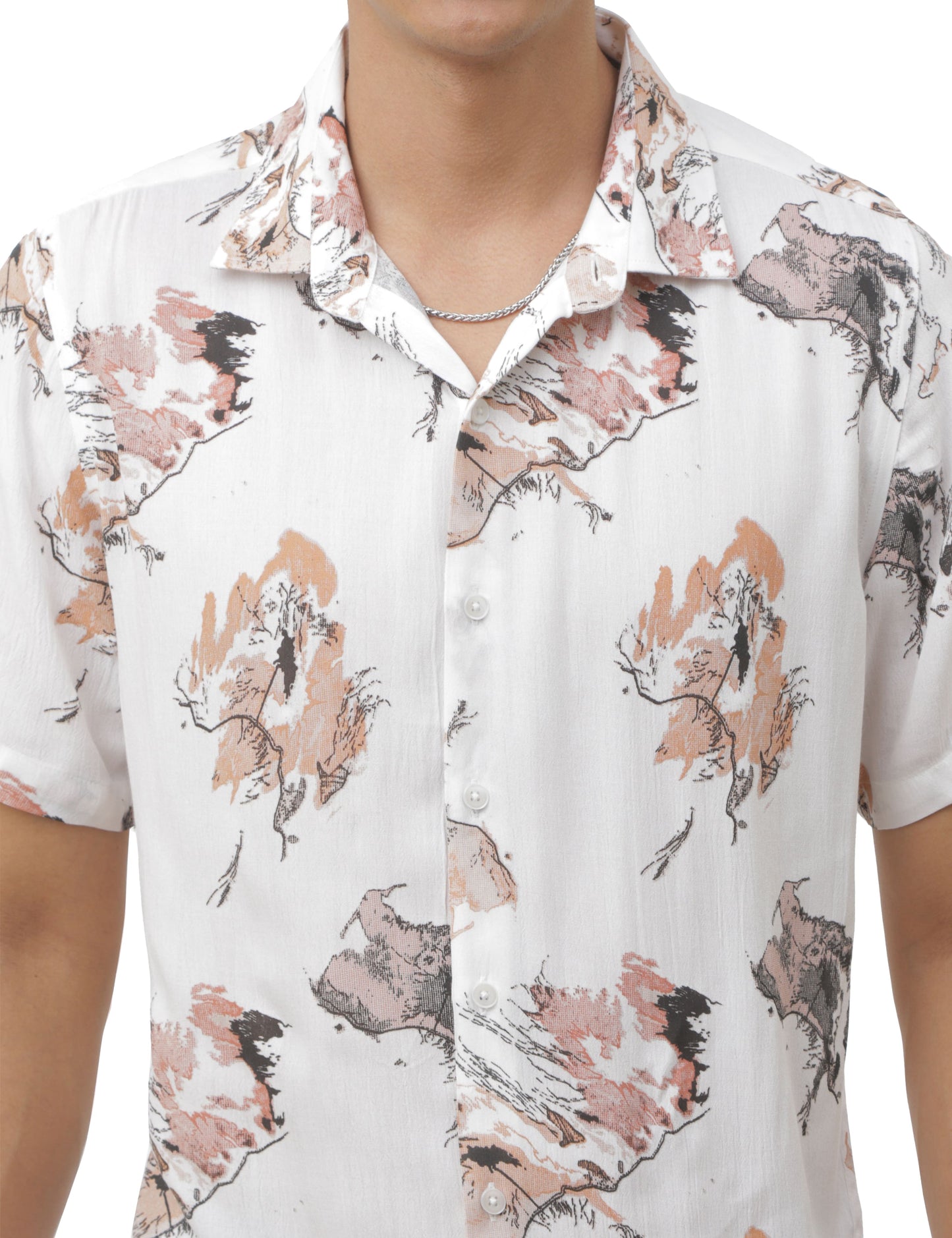 Orange Printed Shirt for Men 