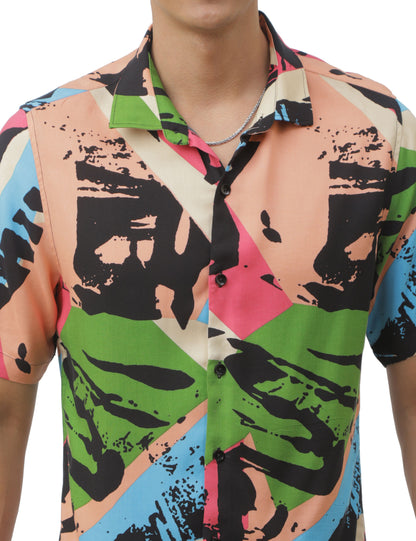 Green Printed Shirt for Men 