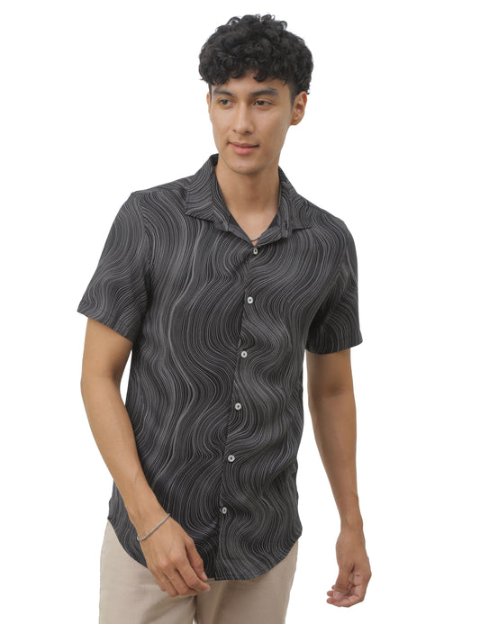 Black Marble print Shirt for Men 