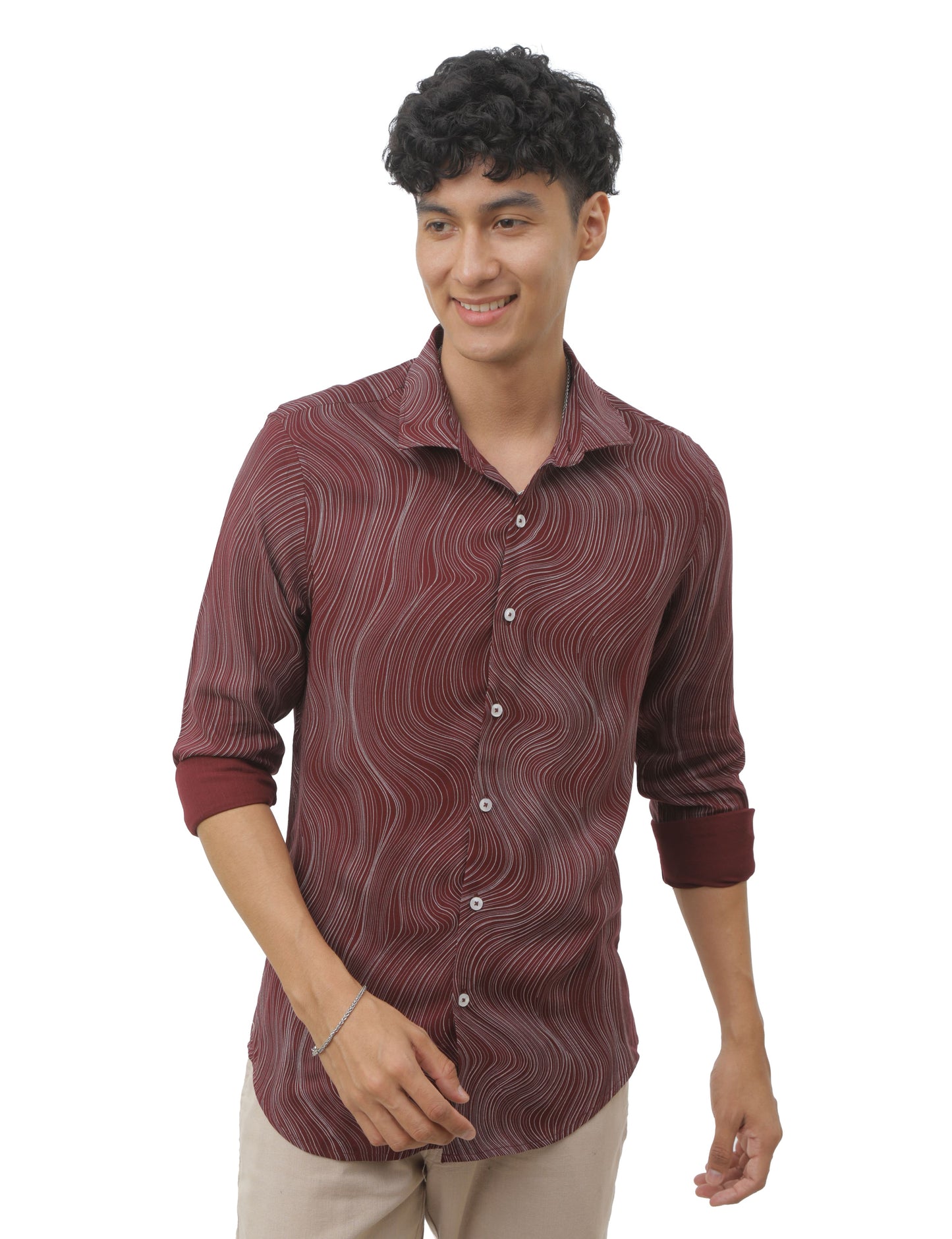 Deep Oak Marble Print Shirt for Men 