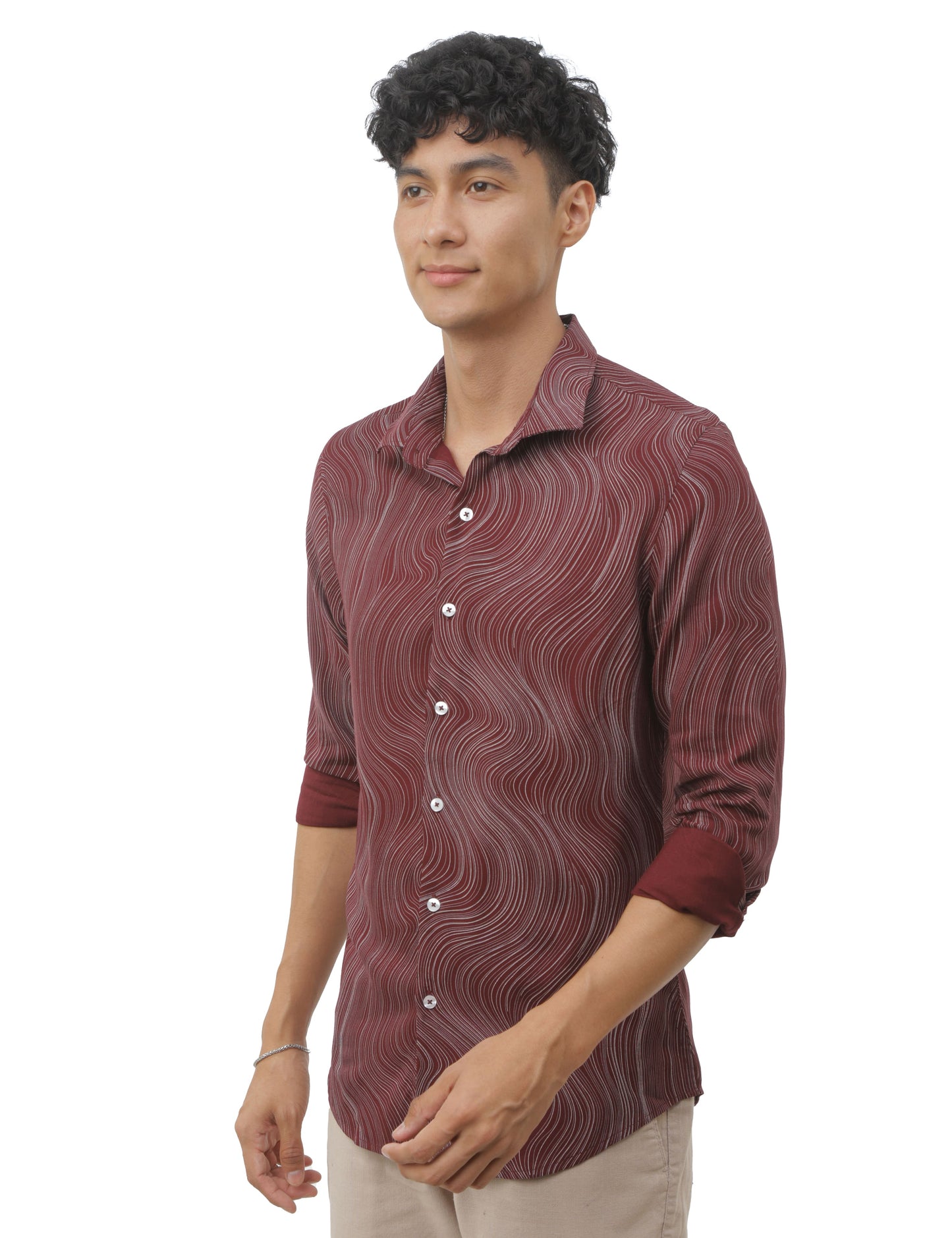 Deep Oak Marble Print Shirt for Men 